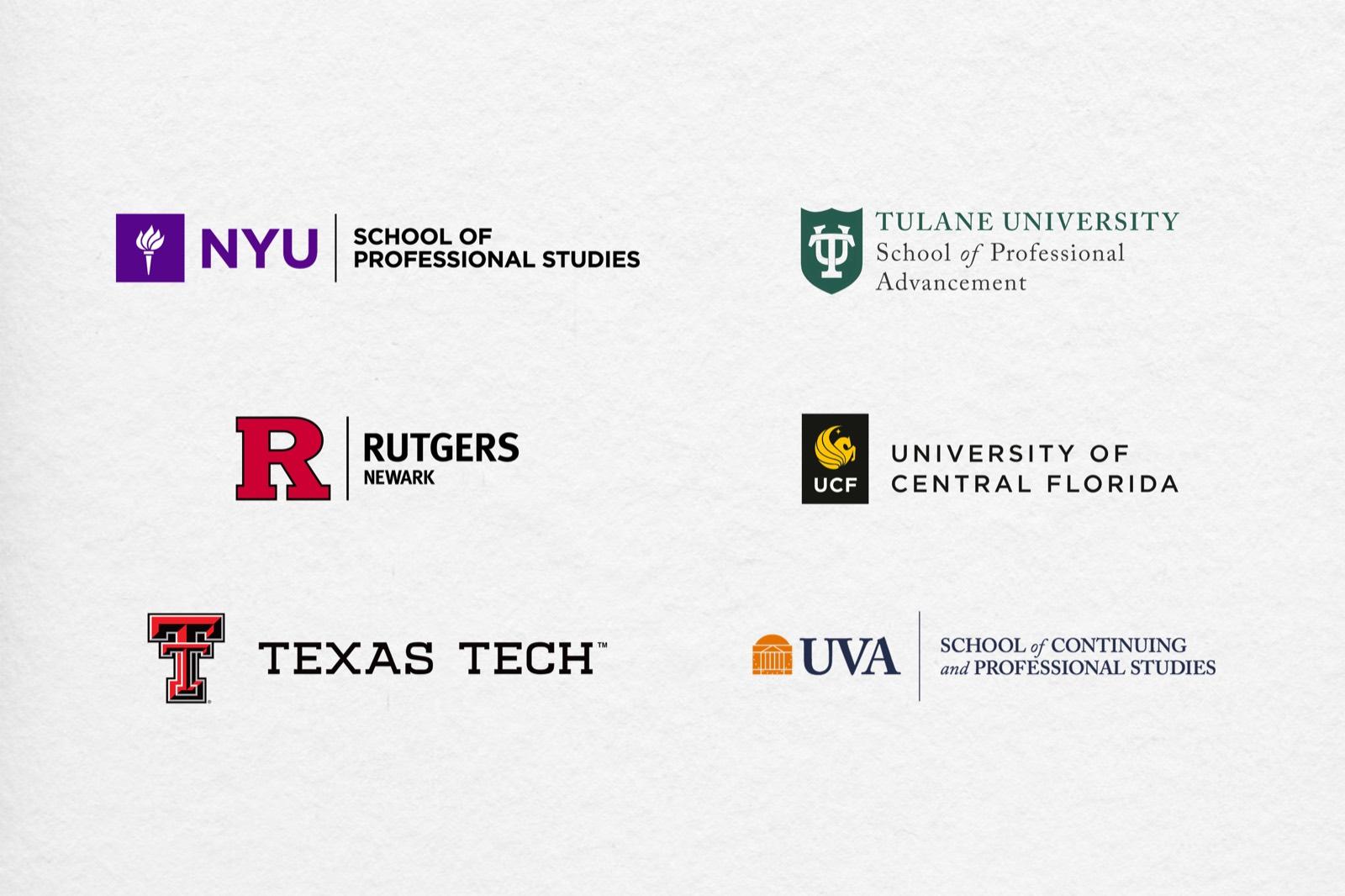 Logos of Campus transfer partner colleges and universities