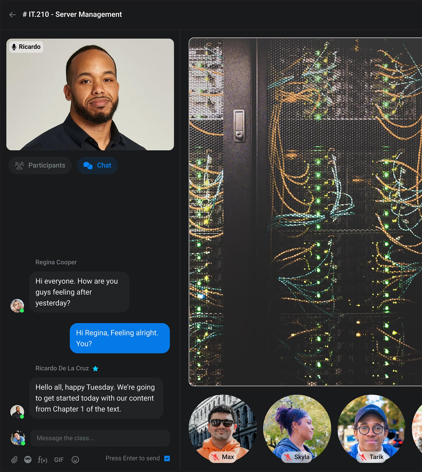 Image of a live class in a Campus Online Associate Degree Program