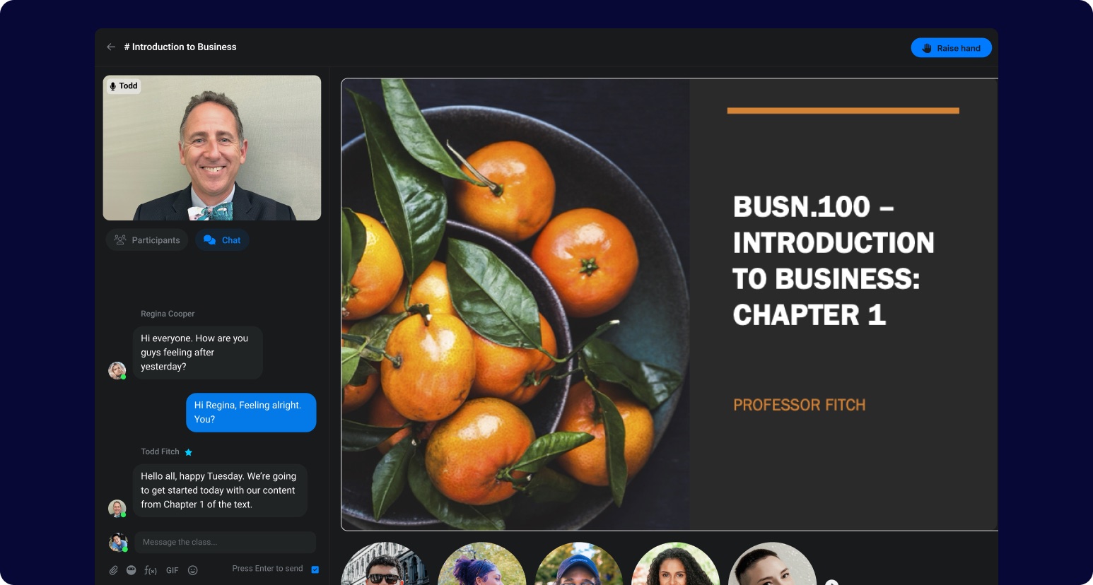 Live online Introduction to Business class