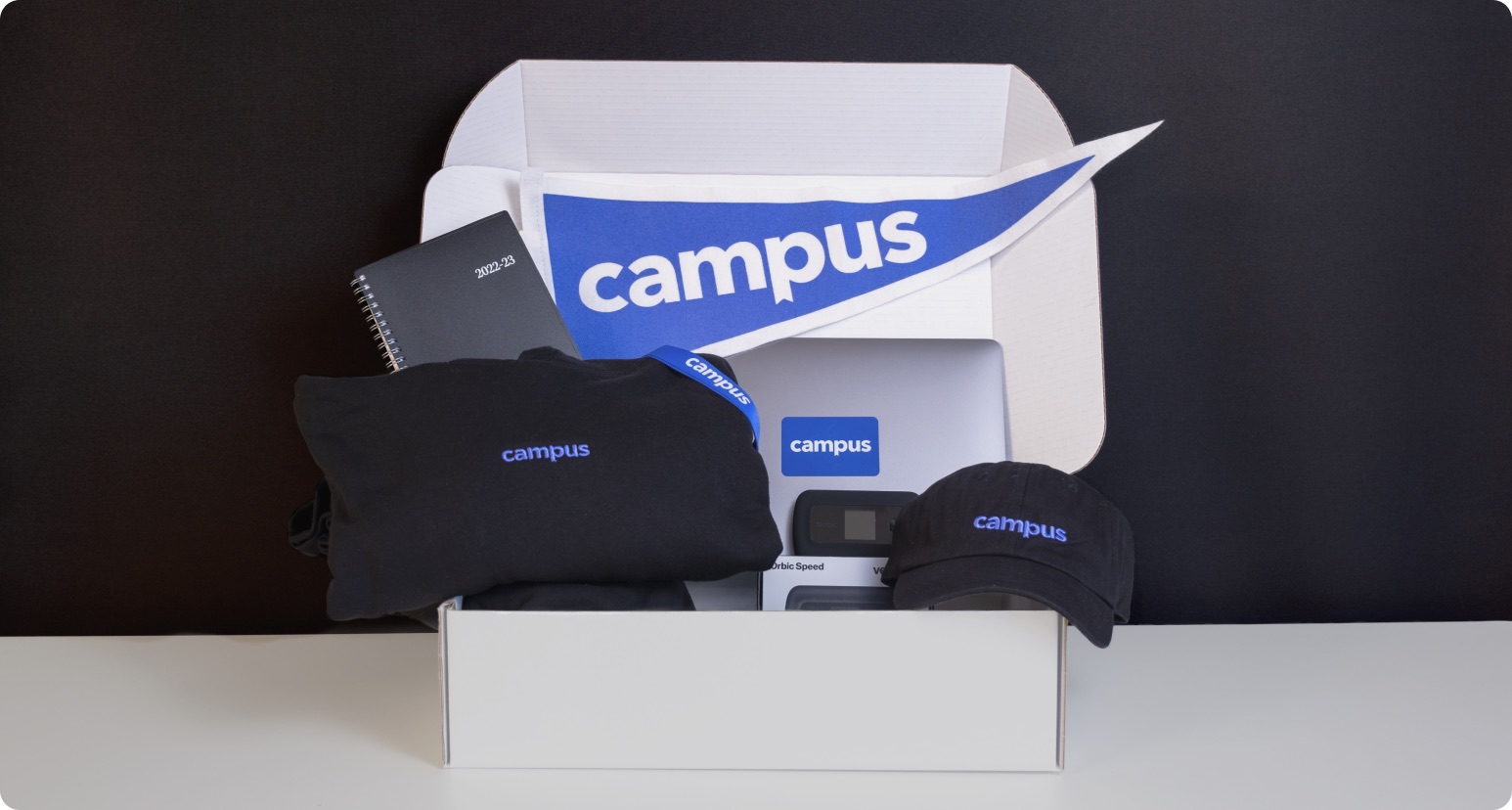 Campus laptop and learning supplies